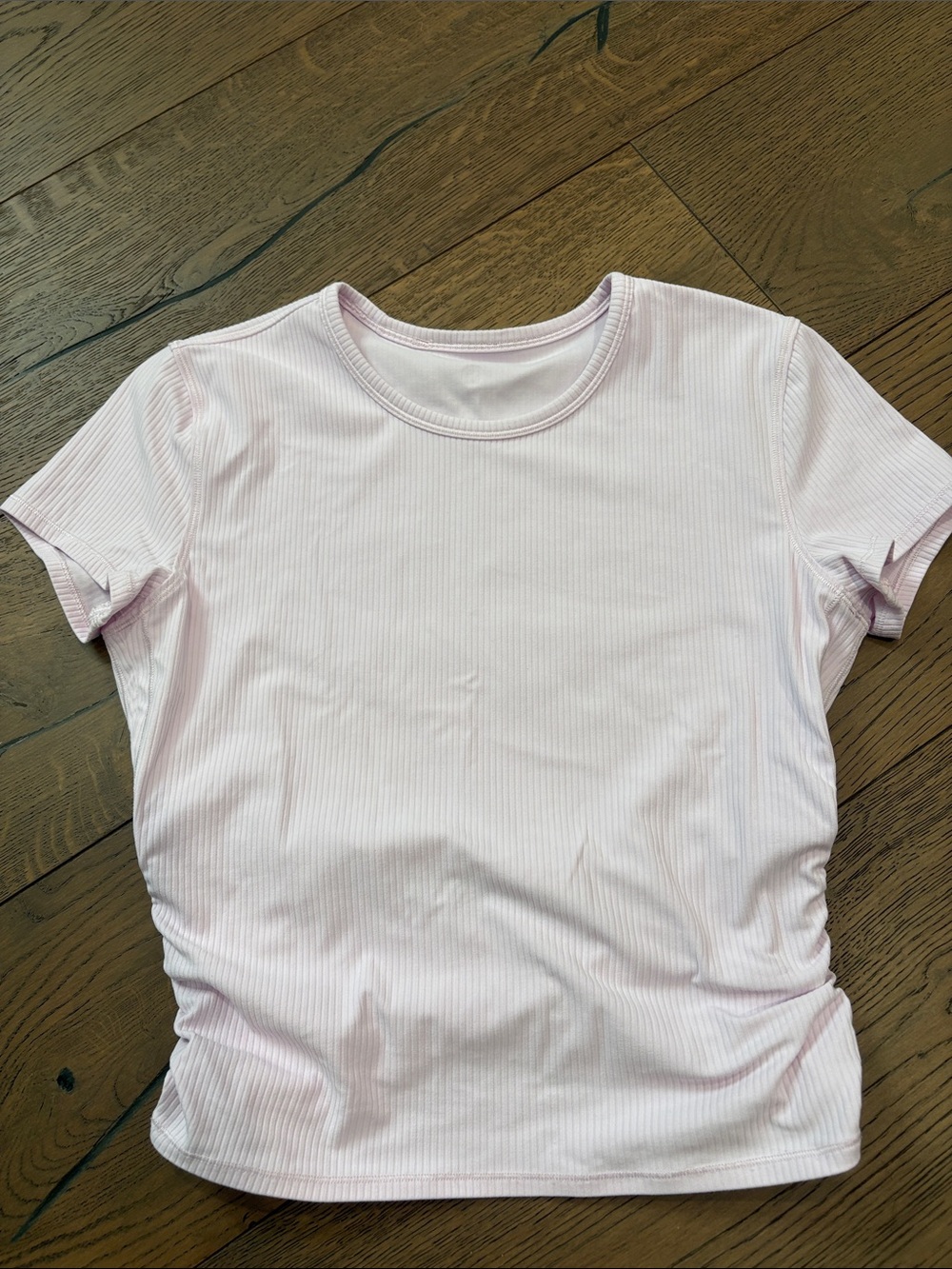 Lululemon All It Takes Back Twist Ribbed Short Sleeve Shirt Light Pink